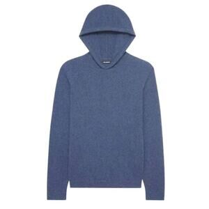 NAADAM blue cashmere hooded sweater